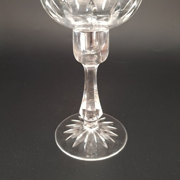 Vintage Crystal Candlestick Holder With Etched Design & Elegant Cut - Picture 9 of 10